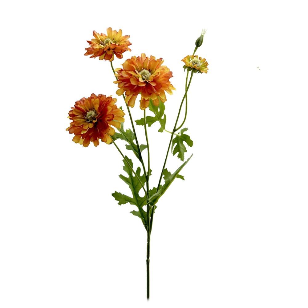 54CM Artificial Silk Flowers 4 Heads Design Nordic Style Chrysanthemum Bouquet Artificial Silk Bridal Bouquet оранжевый