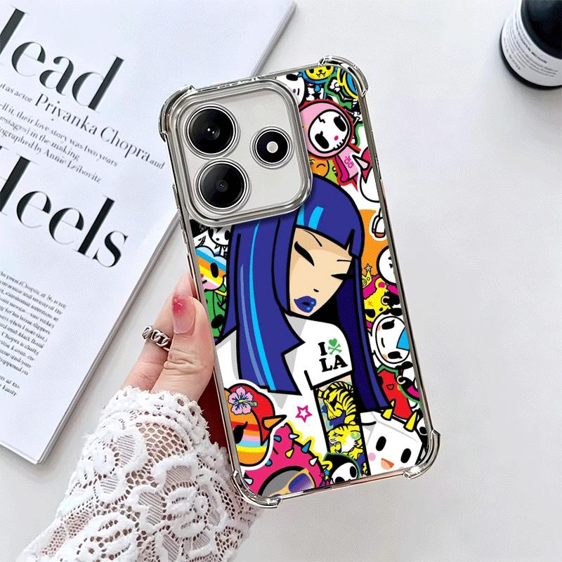 Japan T-Tokidokis Art Soft Phone Case For Xiaomi Redmi Note 14 15 Pro Plus 13 12 11S 11T 5G 10 9S 9 Plating Anti-Fall Fundas