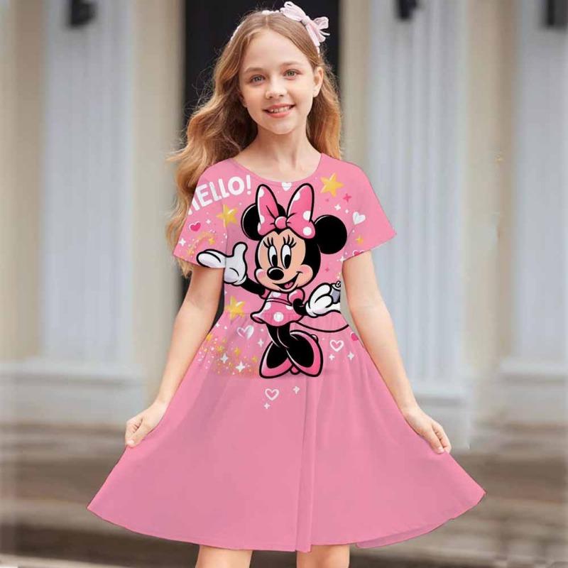 Miceky Mouse Women's Short Sleeved Dress Cosplay Dress Costume 3D Printing Casual Street