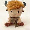 Highland Cow Plush Toy Sitting Scottish Cow Stuffed Animal Soft Cuddly Toy Cute Home Decor Gift for Animal Lovers