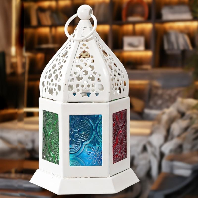 Moroccans Lantern Battery Operated Decorative Lantern Outdoor Indoor Table Lamp for Ramadans,Weddings, Parties,Event