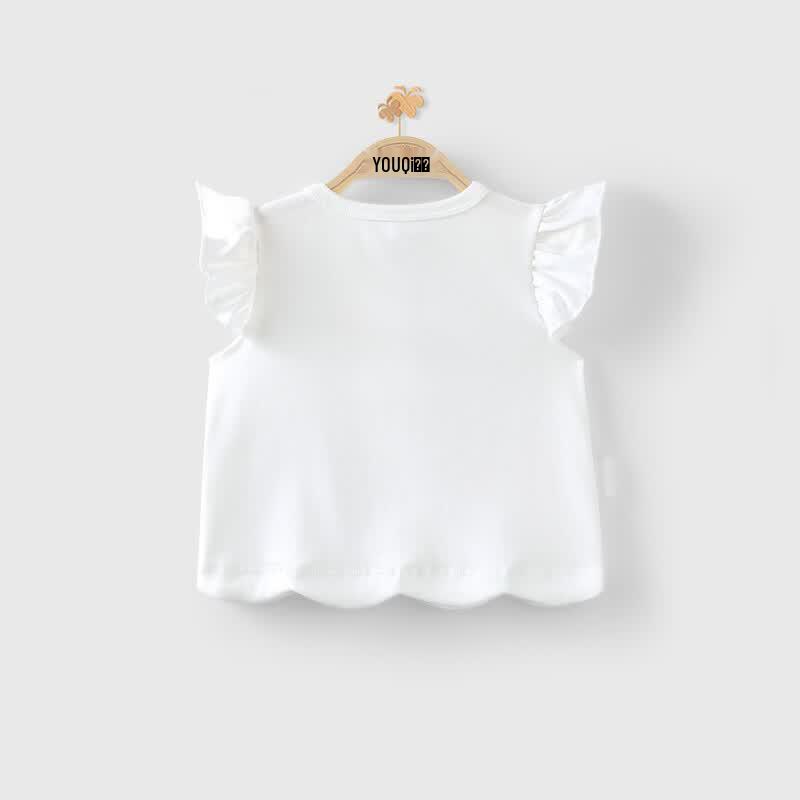 Youqi Baby Girl Flutter Sleeve Summer T-Shirt