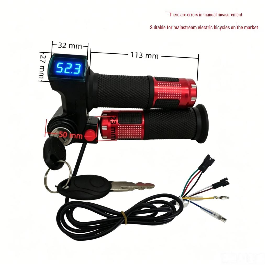 Blue Screen Electric Vehicle Throttle Grip with Reverse Voltage Display