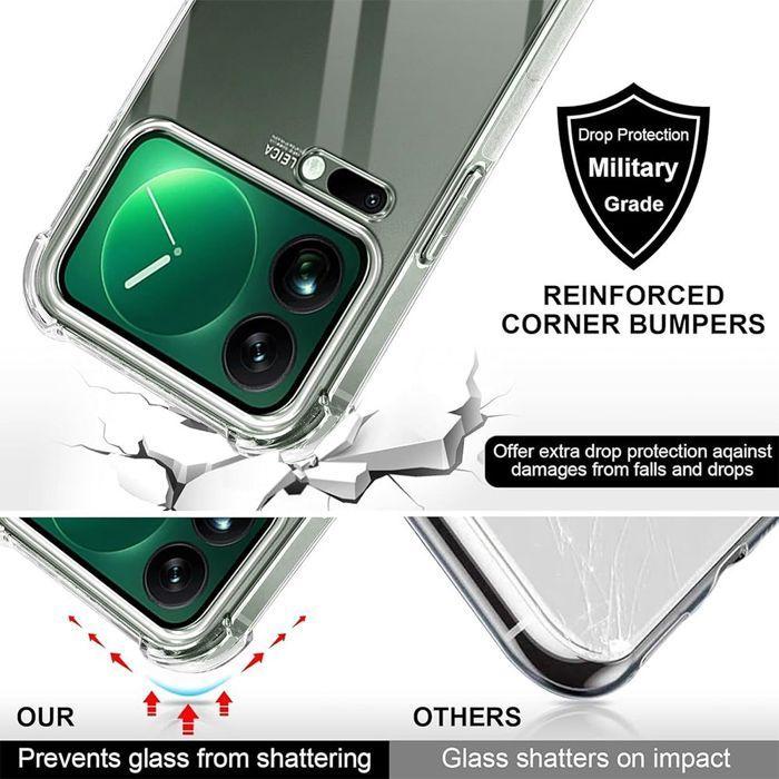 Coque Silicone pour Xiaomi 17 Pro Max, Antichoc Anti-Rayures Coins Renforcés - 2 Verres Trempés