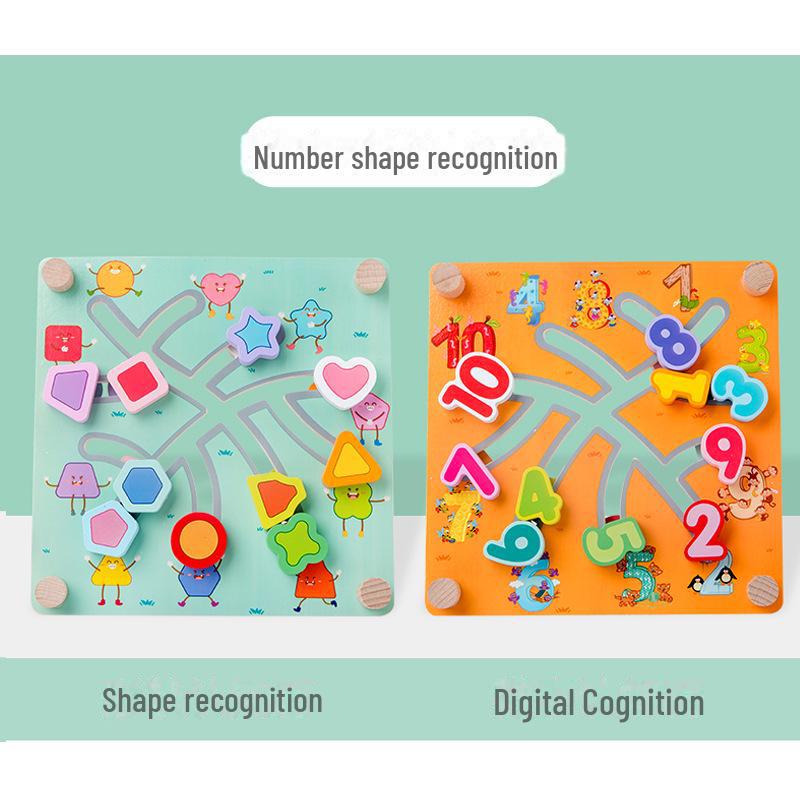 Jucărie Labirint Magnetic din Lemn pentru Copii pentru Învățare Timpurie și Concentrare
