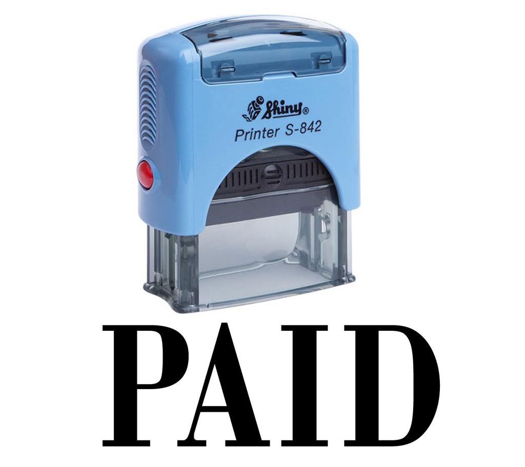 PAID Self Inking Rubber Stamp Office Stationary Custom Shiny Stamp