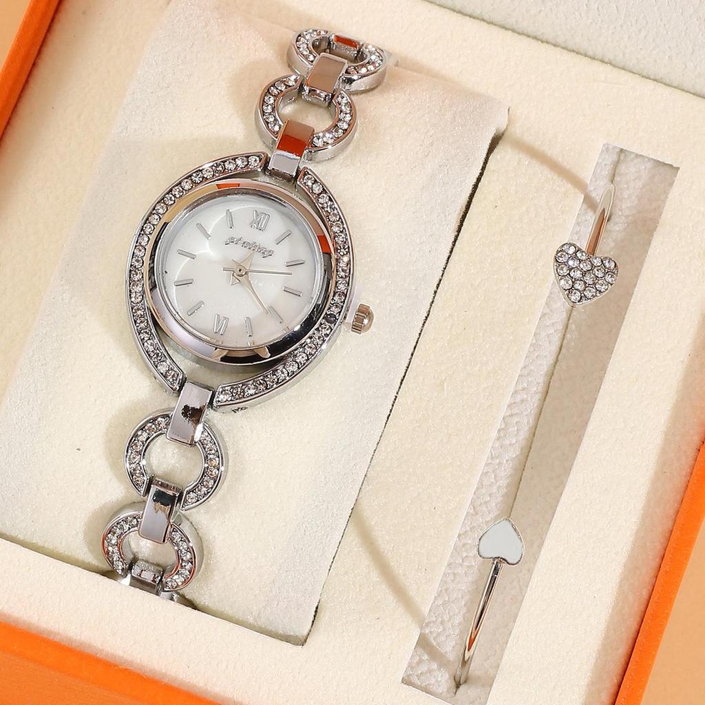 Leichter Luxus Kleines Zifferblatt Armband Set Damenuhr