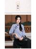 Retro Student Cheongsam Hanfu Women's Two-Piece Set - Diagonal Placket & Frog Buttons Tea Suit