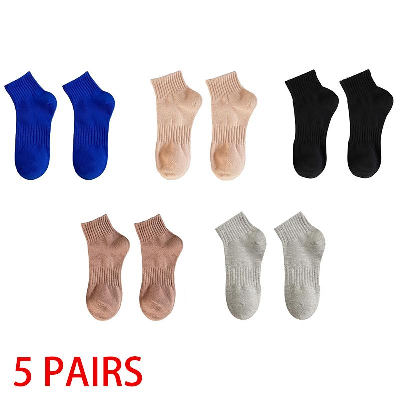 

1/5 пар полосатых хлопковых коротких носков для унисекс, дышащие, влагоотводящие, модные спортивные носки, женские носки до щиколотки для пары 5PAIRS золотой