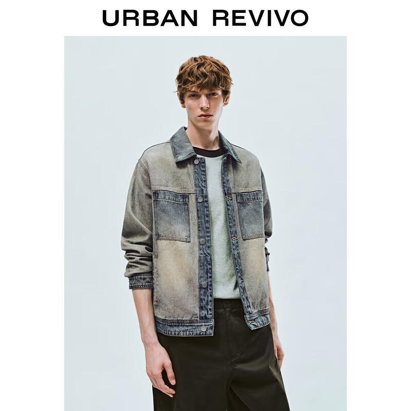 UR Men s Retro Washed Double Pocket Denim Jacket S