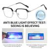 Blue Ray Blocking Anti-Blue Light Lesebriller Ultralette metall firkantede briller Øyebeskyttelse Optisk brillebriller