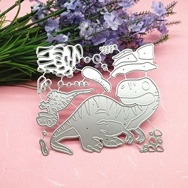 2 Dinosaur Velociraptor Design Style Metal Cutting Die Stencil for DIY Scrapbooking Album Photo Embossing Paper Card Craft Decor