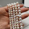 1String, Luxury Artificial Pearl White Beads, Boho Handmade Subcircular Beads for DIY Necklace Bracelet Anklet Jewellery Accessories Crafts Gifts 18cm
