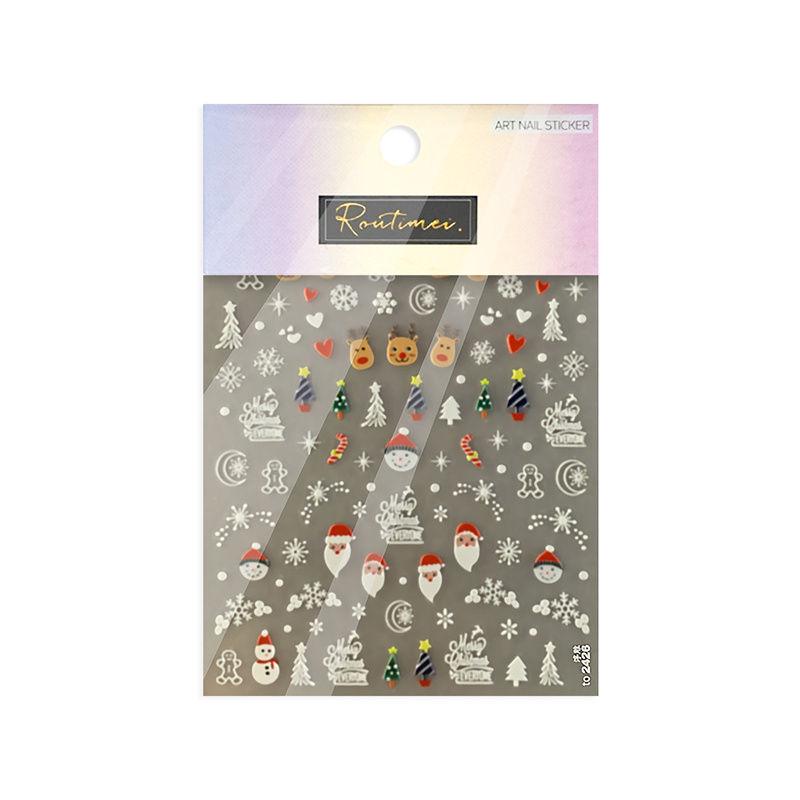 2023 Christmas 5D Nail Stickers: Santa Claus, Gingerbread Man & Reindeer - Cute Japanese Style Adhesives