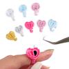 100Pcs Heart Eyelash Extension Glue Ring Holder Grafting Eye Lash Fans Flowering Cup Pigment Container Makeup Beauty Tools