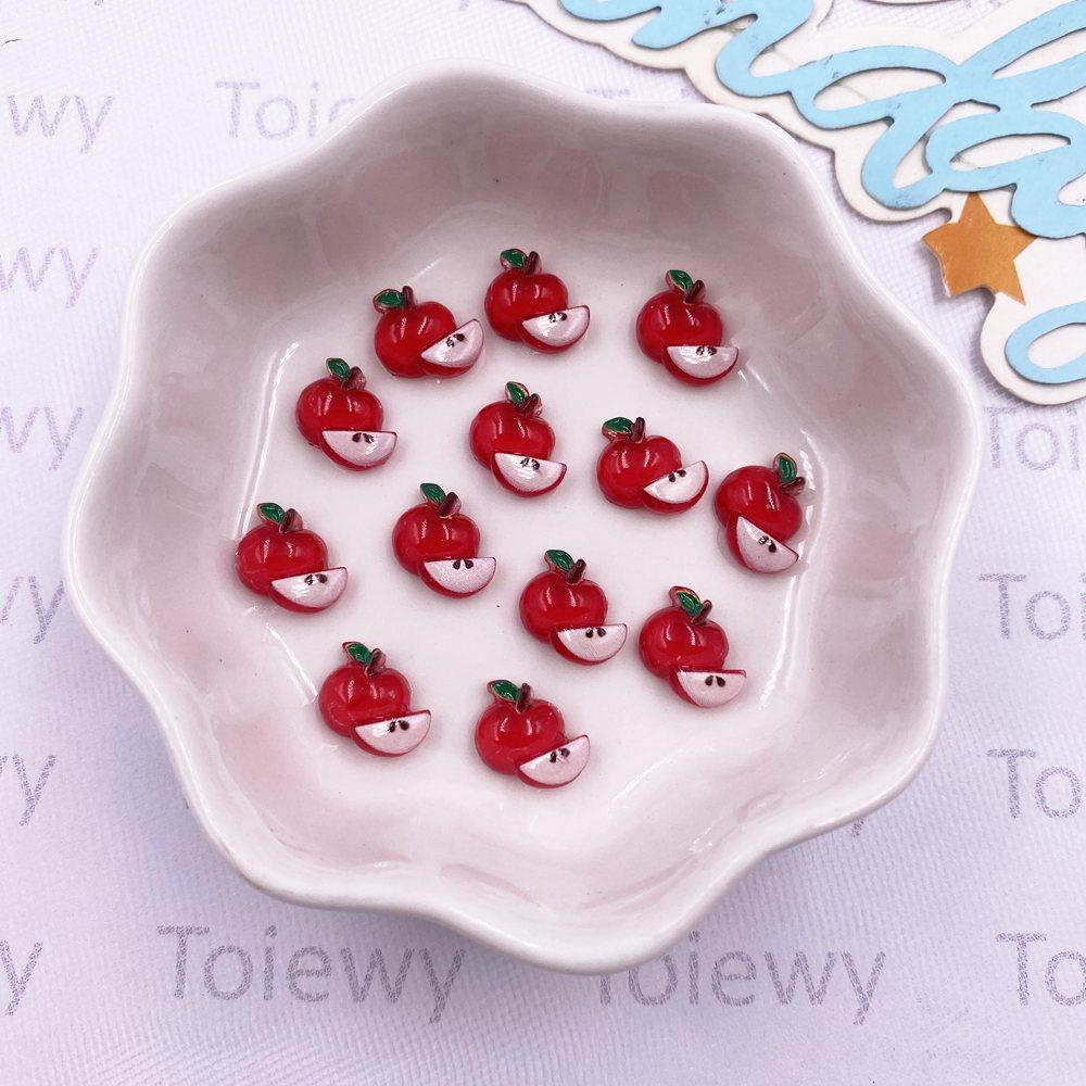 50pcs Resin Colorful Litchi Watermelon Cherry Lemon Strawberry Fruit Nail Art Flat Back Rhinestone Scrapbook DIY Jewelry Crafts