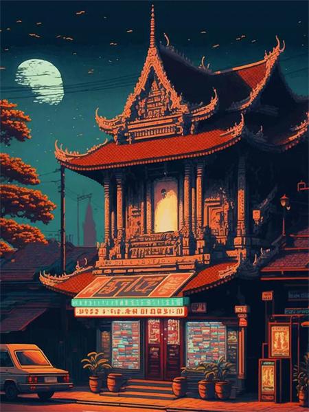 Diy Diamond Painting Mosaic House Street Full Square Round Embroidery Mosaic Landscape Home Decor