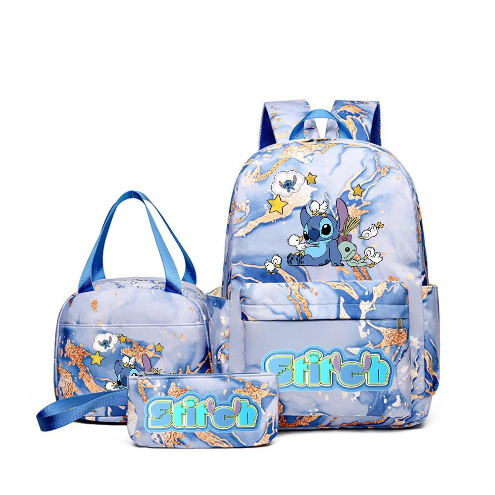 Student Schoolbag Large Capacity Backpack Digital Printing Cartoon Double Backpack Three-piece set