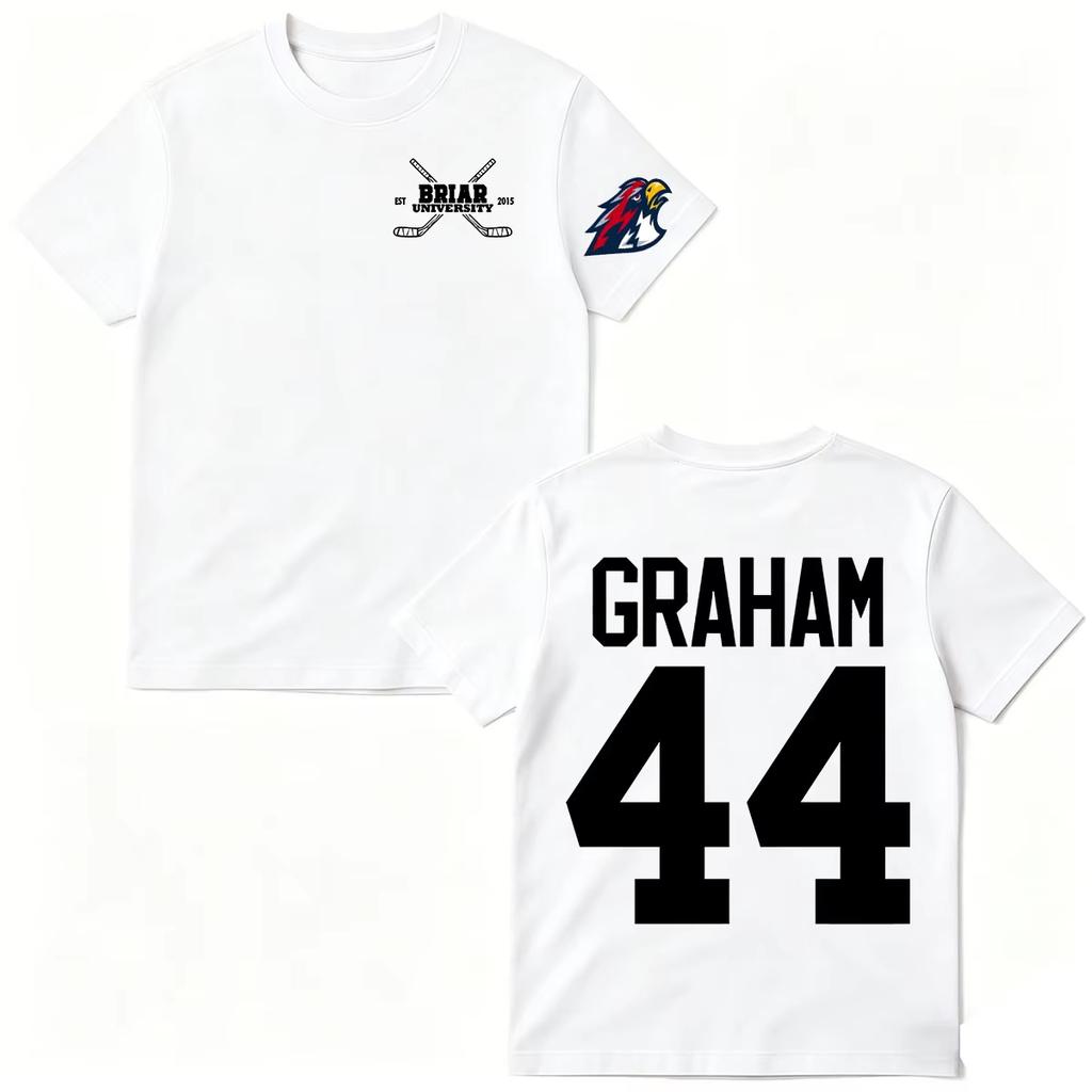 2026 Sommer Mode Trendiges T-Shirt Herren Damen Vintage Oberteil Off Campus TV-Serien T-Shirts Graham 44 Briar University Herren Damen Kleidung Mode T-Shirt