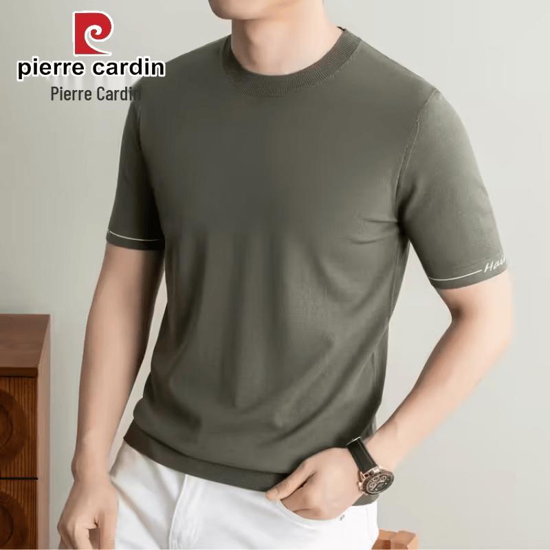 Pierre Cardin Men's Mulberry Silk Blend Short Sleeve T-Shirt
