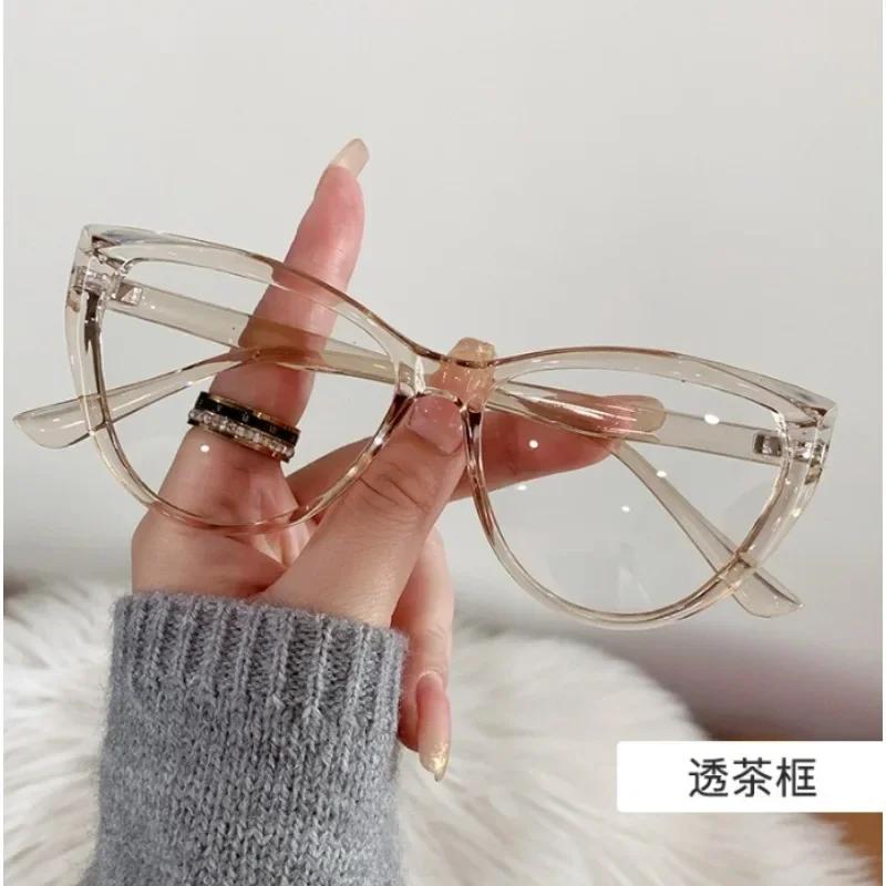 Retro Cat Eye Anti Blue Light Glasses Women Fashion Photochromic Lenses Classic Designer Eyewear Myopia Frame