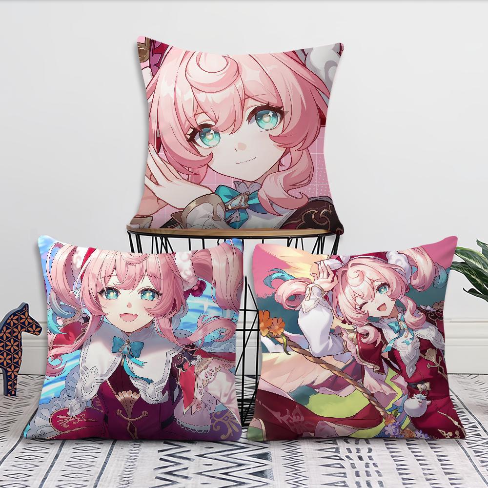 Game Hyacine Game Honkai Star Rail Cushion Cover Pillow Cover Decoration Room Home Sofa Living Office Car Nordic Simplicity