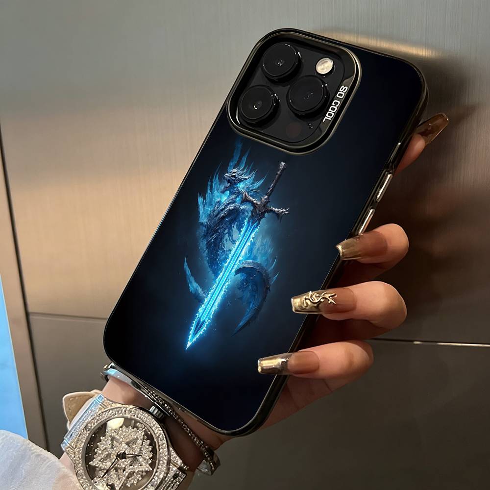 W-O-W-World- of -Warcraft Pouzdro na telefon Pro IPhone17 16 11 12 13 14 15 16 Pro Max Plus Kryt Barevné Stříbrné Funda Nárazník