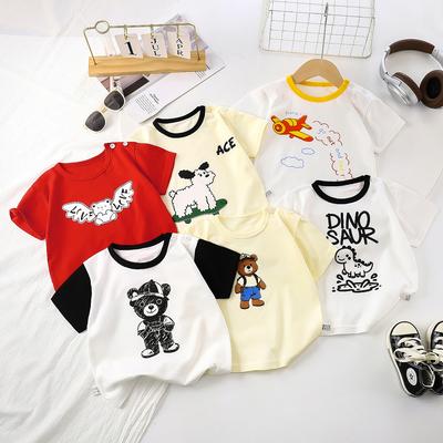Girls And Boys Casual Cotton Short-sleeved T-shirts For Summer Children, Simple And Stylish T-shirts For Kids