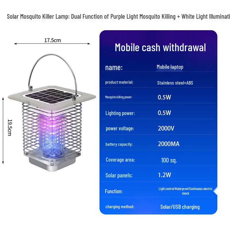 HEIXIE Outdoor Solar Mosquito Killer Lamp