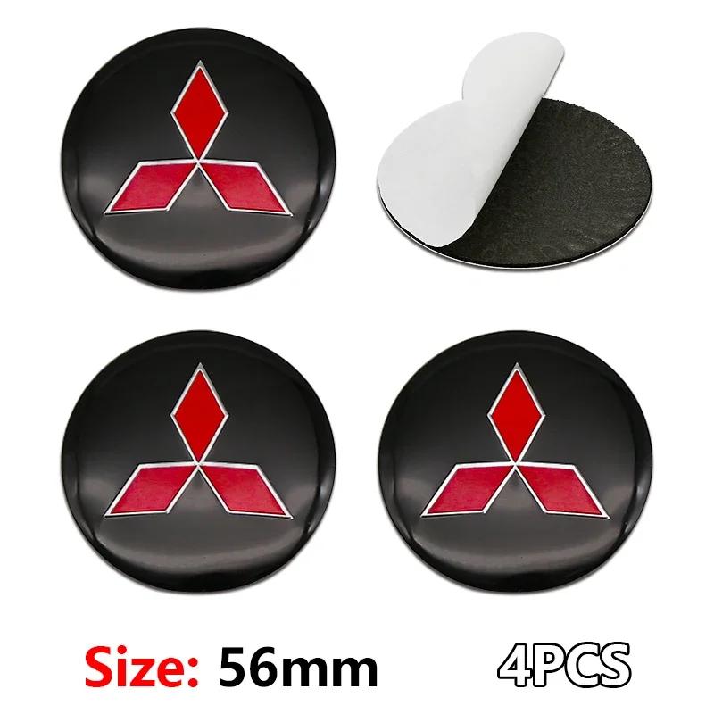 4Pcs Car Wheel Center Hub Cap Rim Cover Stickers Accessories For Mitsubishi Ralliart Mirage Outlander Xl Galant Space Star L200 wszm26