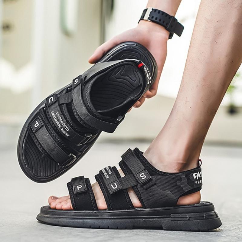 Fashion Men's Sandals Summer Outdoor Breathable Casual Slippers Non Slip Lightweight Sports Trendy Driving Beach Roman Sandals