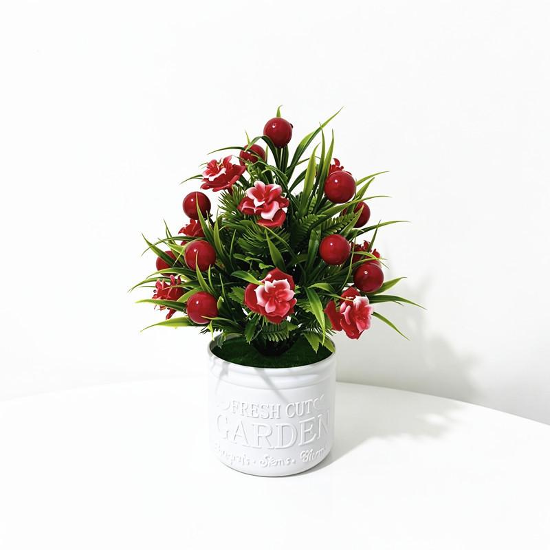 Rose Flower Tree Faux Plant With Plastic Material For Wedding And Home Decor
