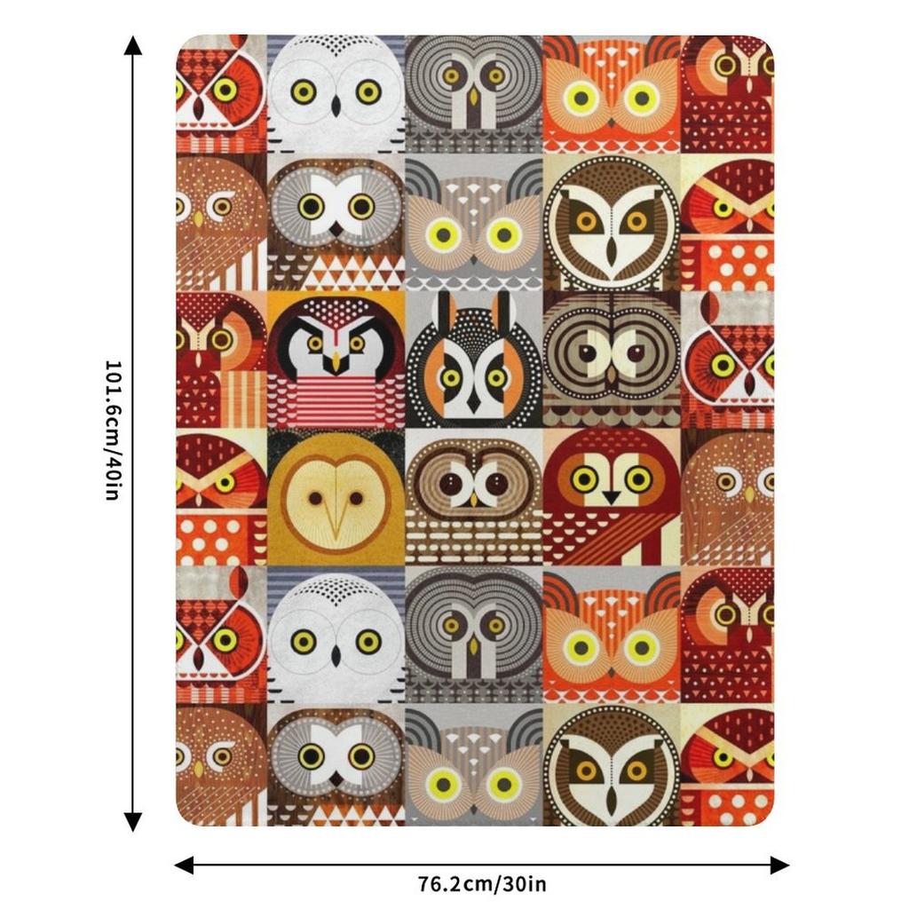 North American Owls Throw Blanket Stylish Decor Blanket Gift for Friends Roommate