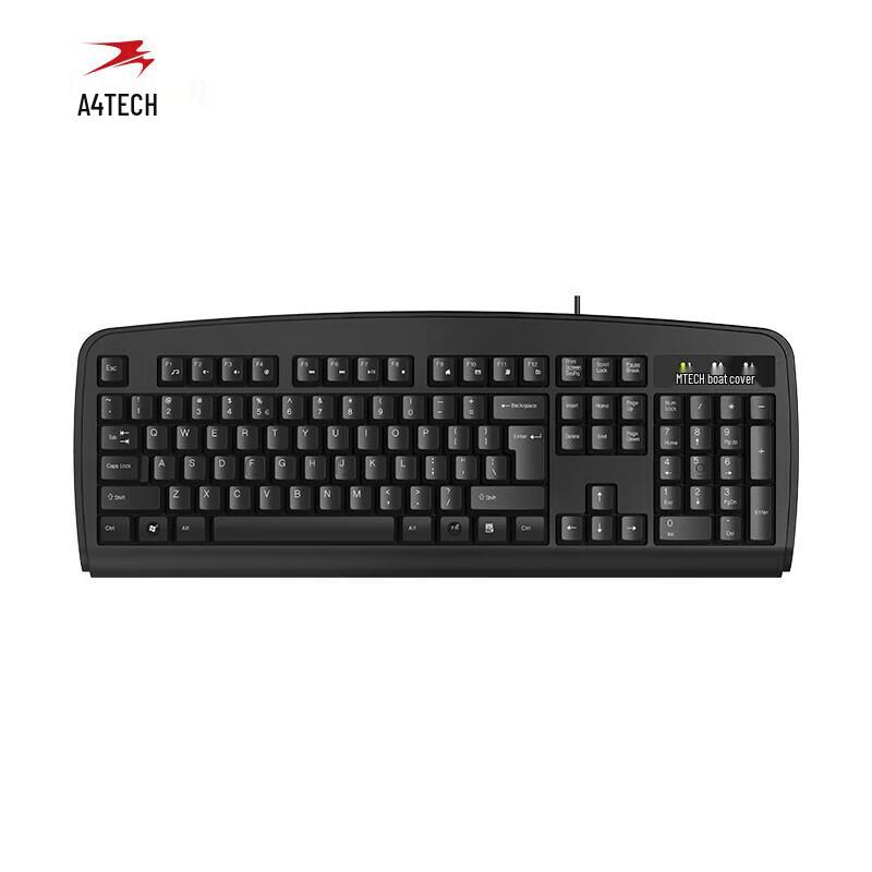 A4TECH KB-8 Wired Membrane Office Keyboard, 104-Key, USB