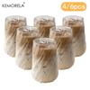  4/6Pcs INS Glass Coffee Cup Ice Latte Juice Milk Cup Rotating Stripe Design Suitable for Office Restaurant Water Mugs