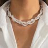 Beads Chain Kpop Pearl Choker Necklace Copper Color Goth Chocker Jewelry On The Neck Pendant For Women Girl Collar