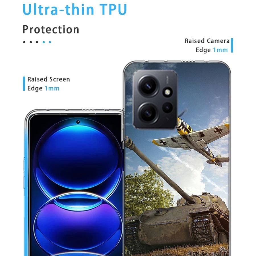 World Of Tanks Game Phone Case For Redmi Note 14 15 Pro 5G 13 12 Pro Plus 11 11T 11E 11S 10 Pro 10S 9 9S Cover Cell Clear TPU Ca