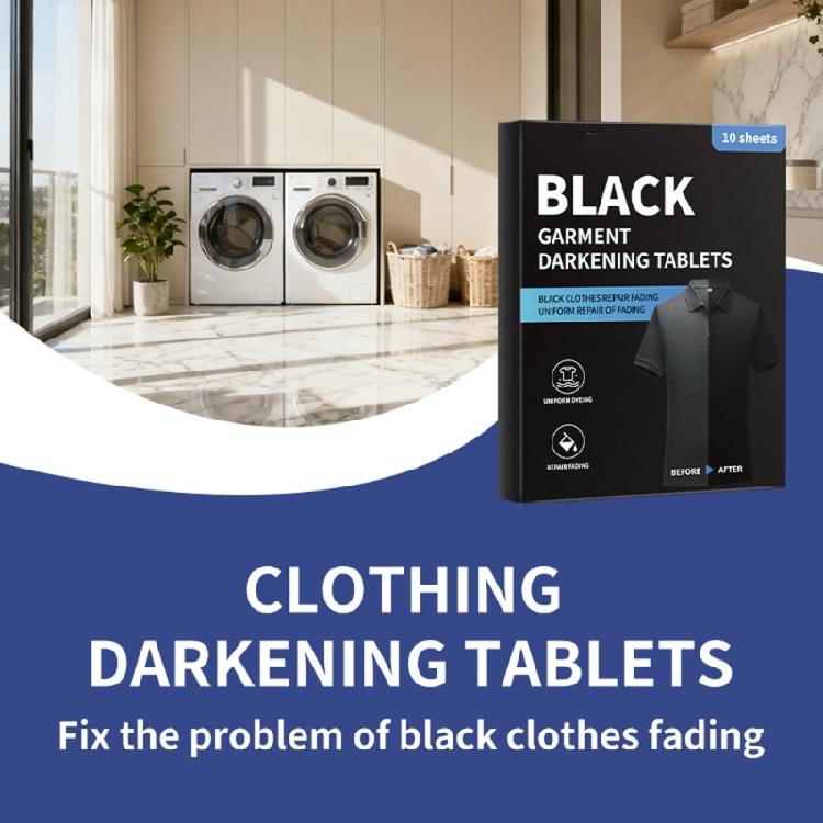 Laundry Sheets Dark Garment Restoration Sheets 10pcs Safe Formula Brightens Black Clothes Fade Prevent for Machine Wash