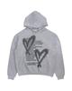 Heart Spray Printed Hoody (Grey)