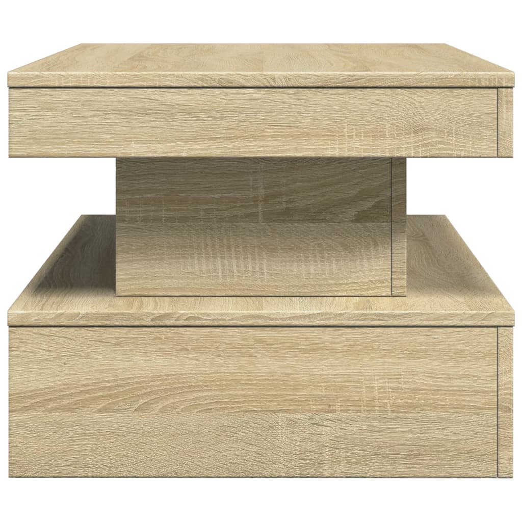 LED Coffee Table in Sonoma Oak 90 x 50 x 40 cm