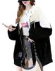 One Oversized Korean Drop Size XL One's Women's Hoodie, Lightweight, Zip-Up, Style, Shoulder, Spring, (White)