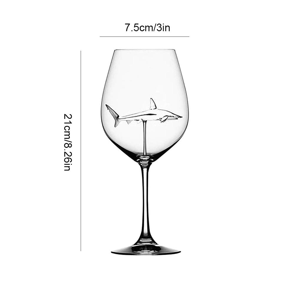 300ml Goblet Glass Mug Shark Wine Glass Goblets for Cold Drink Champagne Goblet Cocktail Glasses