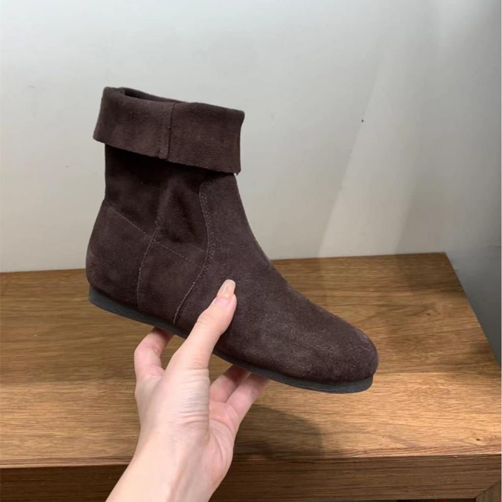Two-wear leather snow boots women's winter 2025 new retro lamb wool short boots velvet cotton shoes