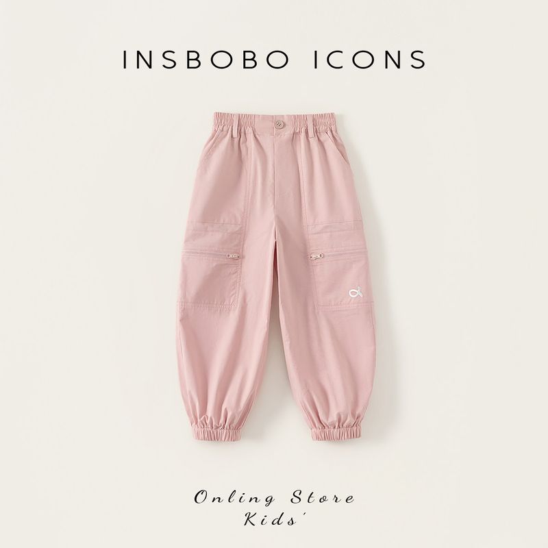 Insbobo Children s Pants 2025 New Style Girls  Casual Pants, Stylish Long Pants for Girls, Trendy Jogger Pants for Boys Pink 160 cm