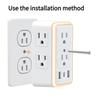 1PC new surge socket US standard USB power strip light sensing night light 6 hole expander 2.4A household US standard wall plug socket