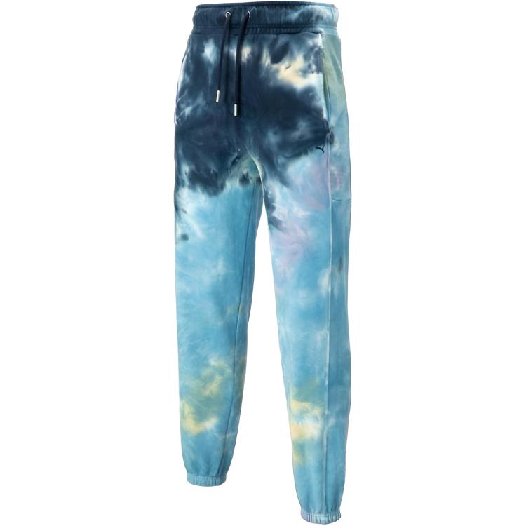 Puma MMQ Series Tie Dye Drawstring Joggers Unisex Bottoms Navy-Blue 539580-06