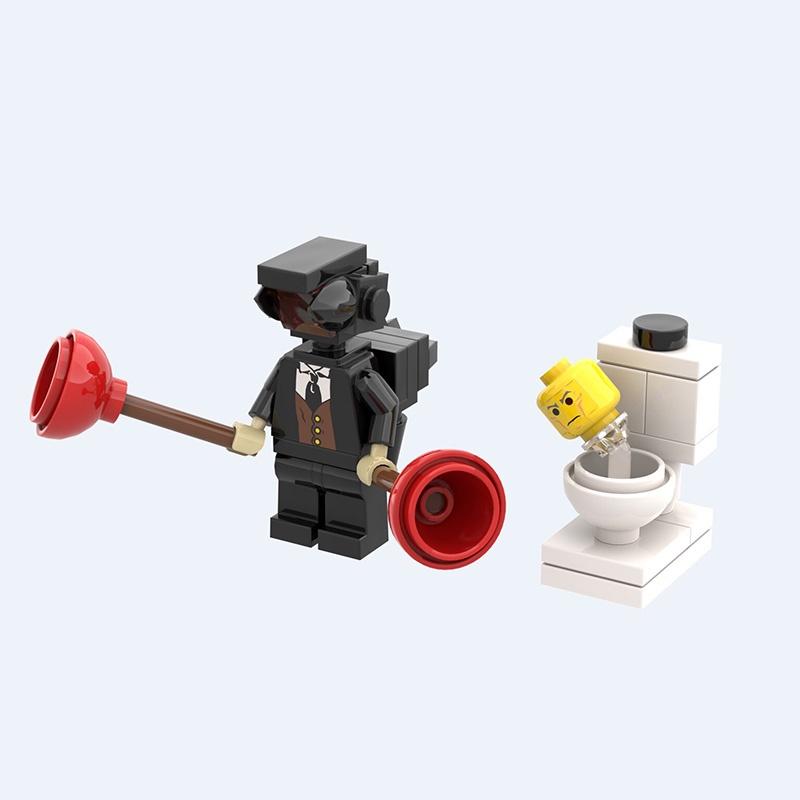 High-quality Abs Small Building Blocks Diy Toy Set For Kids Toilet Man Vs Invincible Warrior