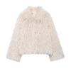 Fall and Winter New Women's Clothing Fashion Wind Lapel Long Sleeves Easiest for Match Artificial Fur Effect Plush Short Outwear