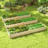 Hævet Træplantekasse med 2 Plantekasser Opdelere 90x25x10 til Blomster Grøntsager Frugt Krydderier Havearbejde Plantning Udendørs