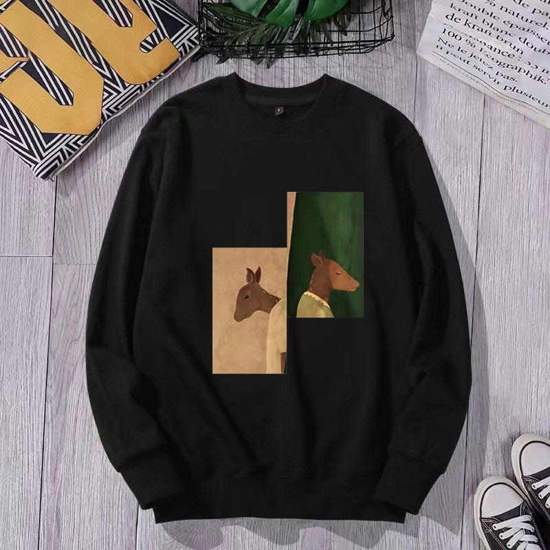 Men's 2023 Trendy Sports Hoodie, Loose Fit, Plus Size, Round Neck, Printed Autumn/Winter Internet Celebrity Style.